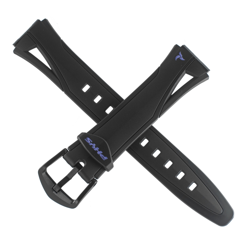 Black Casio watch strap with violet flower for STR-300C-1V 10375490
