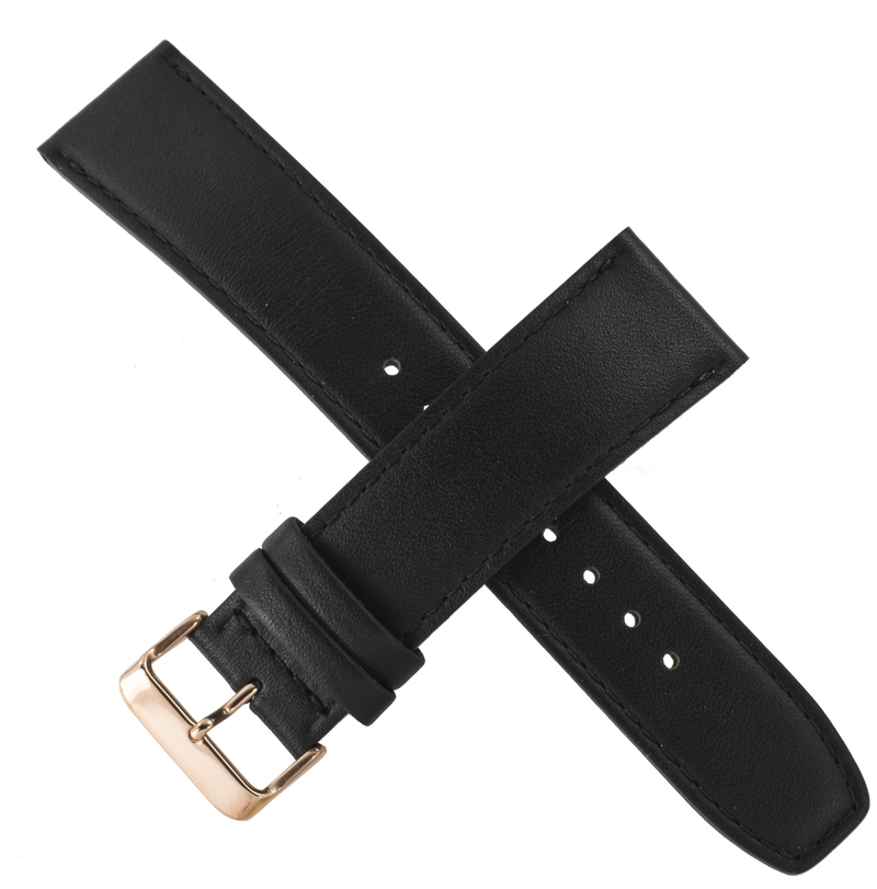 Casio watch strap for black leather ESK-300GL-1AV 10516547