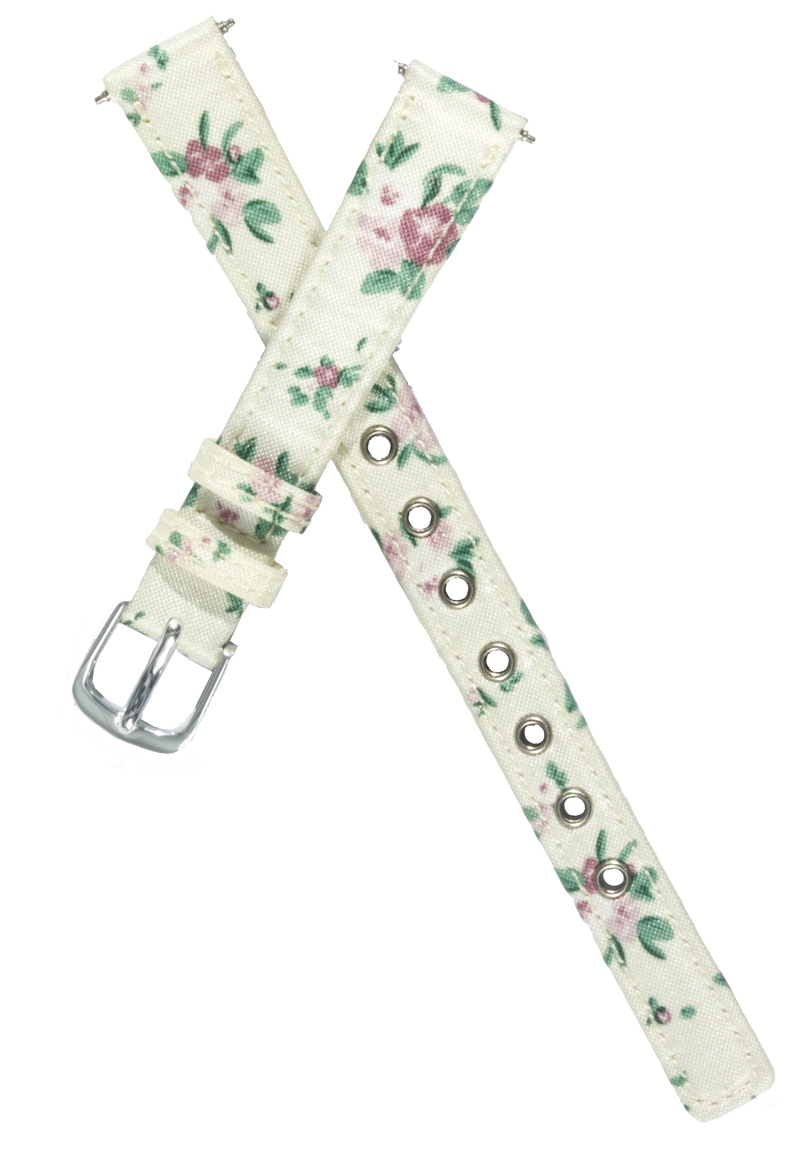Casio watch strap for white floral textile LQ-139LB-7B2W 10479993