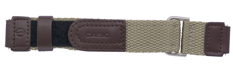 Casio watch strap for brown/beige textile AW-80V-5BV 10220471