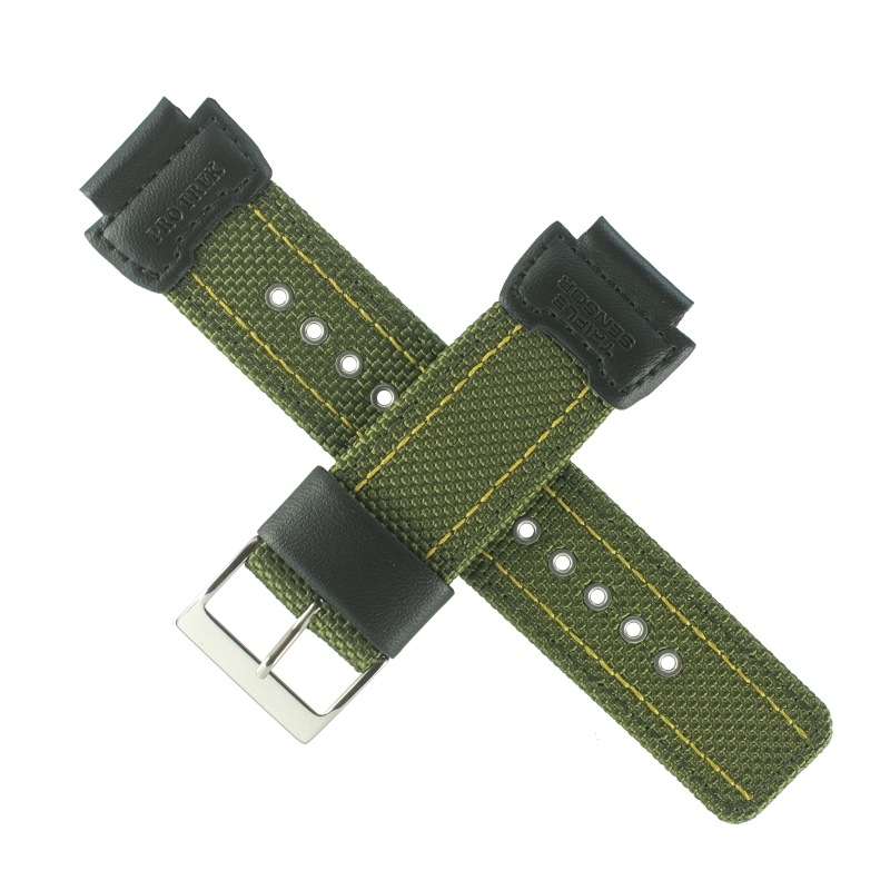 Green textile strap for Casio PRG-270B-3 10465881