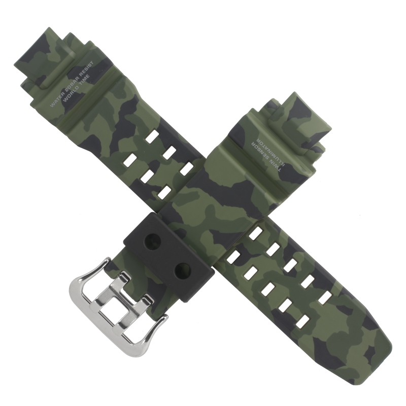 Casio watch strap for green camouflage/orange GA-1100SC-3A 10546217